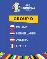 euro 2024 Duitsland groep d ontwerp symbool officieel logo Europese Amerikaans voetbal laatste illustratie vector