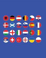 Europese Amerikaans voetbal 2024 teams embleem abstract ontwerp symbool Europese Amerikaans voetbal landen landen illustratie vector