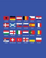 Europese Amerikaans voetbal 2024 vlaggen lint ontwerp abstract teams landen symbool Europese Amerikaans voetbal landen illustratie vector