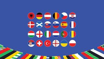 Europese Amerikaans voetbal 2024 embleem ontwerp abstract symbool Europese Amerikaans voetbal landen teams landen illustratie vector