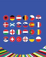 Europese Amerikaans voetbal 2024 teams embleem ontwerp abstract symbool Europese Amerikaans voetbal landen landen illustratie vector