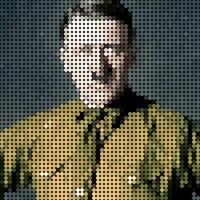 adolf hitler portret van mozaïek- kunst illustratie. solide kleur van punt halftone patroon. mozaïek- kunst. historisch mensen. eps 10. vector