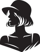 Dames schoonheid gezicht silhouet illustratie vector