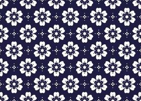 wit symbool bloemen Aan donker blauw achtergrond, etnisch kleding stof naadloos patroon ontwerp voor lap, tapijt, batik, behang, omhulsel enz. vector