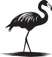 flamingo silhouet illustratie wit achtergrond vector