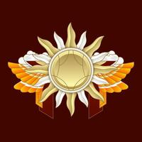 gevleugeld zon logo ornament ontwerp vector