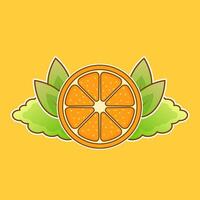 oranje met tuin logo ornament ontwerp vector