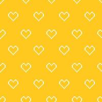 naadloos korrelig patroon, wit harten Aan geel achtergrond. vector