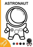 kleur boek voor kinderen. kleur tekenfilm de astronaut. werkzaamheid voor peuter- en school- kinderen. onderwijs werkblad afdrukbare a4 grootte vector