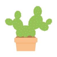 cactus met een groene kleur en op een pot vector