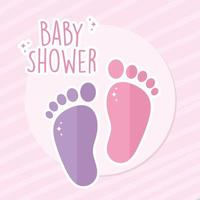 babyshower belettering en babyvoeten vector