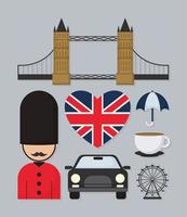 zeven Britse items vector