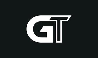 eerste brief gt logo ontwerp. gt logo ontwerp. creatief en modern gt logo. pro vector