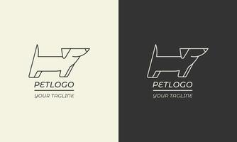 huisdier logo ontwerp.schattig hond logo sjabloon ontwerp.logo icoon infographic voor veterinair, huisdier schuilplaats, huisdier adoptie en dier liefdadigheid.graphics illustratie eps 10. bewerkbare hartinfarct. vector