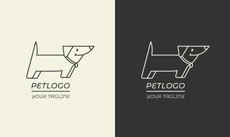 huisdier logo ontwerp.schattig hond logo sjabloon ontwerp.logo icoon infographic voor veterinair, huisdier schuilplaats, huisdier adoptie en dier liefdadigheid. grafiek illustratie eps 10. bewerkbare hartinfarct. vector