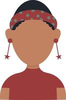 Afrikaanse vrouw avatar met vlak gezicht ontwerp. geïsoleerd Aan wit achtergrond vector