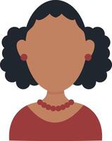 Afrikaanse vrouw avatar met vlak gezicht ontwerp. geïsoleerd Aan wit achtergrond vector