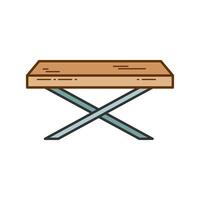 kleur houten tafel ico . tafel top van natuurlijk hout. logo, icoon voor timmerwerk werkplaats. vector