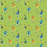 voetbal Amerikaans voetbal wedstrijd. professioneel Amerikaans voetbal spelers in spel. naadloos patroon met ballen. vector