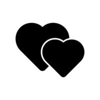 twee harten icoon voor liefde en romance vector