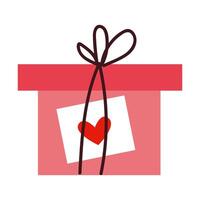 schattig geschenk doos. Valentijnsdag dag geschenk. geschenk met liefde. illustratie met wit geïsoleerd achtergrond. vector