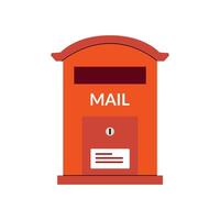 rood klassiek post doos. mail doos icoon. brievenbus. illustratie. vector