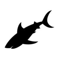 haai silhouet vlak illustratie Aan geïsoleerd achtergrond vector