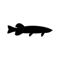 groot vis silhouet in lijn kunst stijl. vis door hand- tekening. vis tatoeëren Aan wit achtergrond. zwart en wit vis Aan wit achtergrond. marinier dier illustratie. marinier leven dier vector