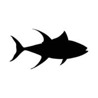 groot vis silhouet in lijn kunst stijl. vis door hand- tekening. vis tatoeëren Aan wit achtergrond. zwart en wit vis Aan wit achtergrond. marinier dier illustratie. marinier leven dier vector