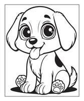 ai gegenereerd schattig puppy kleur bladzijde illustratie vector