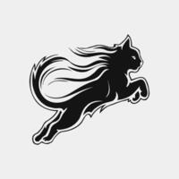 vrij kat silhouet logo vector