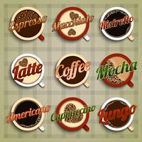 Koffie menu labels instellen vector