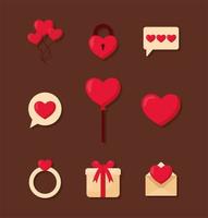 set van valentijn dag iconen vector