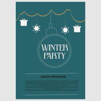 winter partij folder vector