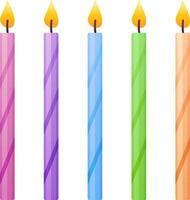 illustratie van vijf kleurrijk verjaardag kaarsen vector