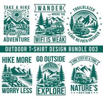 berg wandelen camping t-shirt ontwerp bundels ontwerp vector