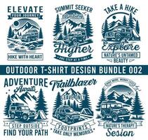 berg wandelen camping t-shirt ontwerp bundels ontwerp vector