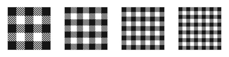 plaid patroon set. plaid pictogrammen. houthakker plaid naadloos patroon verzameling. flanel overhemd patroon. vector