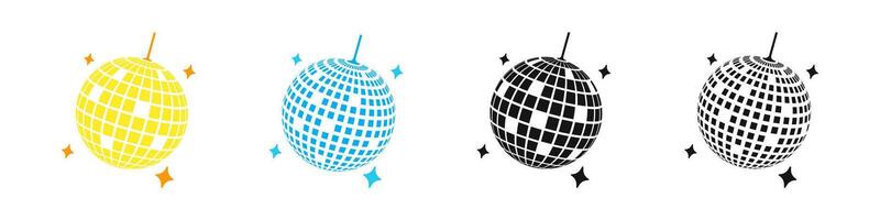 disco bal icoon. glinsterende disco bal pictogrammen. nachtclub disco bal. vector