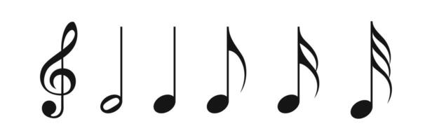 muziek- aantekeningen icoon set. muziek- aantekeningen symbolen. Notitie icoon reeks vector