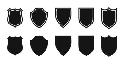 schild pictogrammen set. beschermen schild vectoren