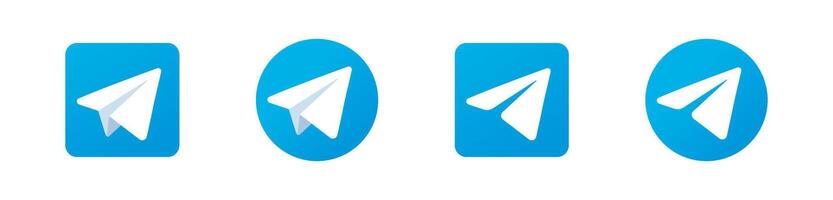 telegram bedrijf logo pictogrammen. telegram merk logo set. Rivne, Oekraïne - november 20, 2023 vector