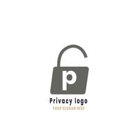 gemakkelijk privacy minimalistische logo ontwerp vector