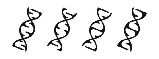 dna pictogrammen set. dna symbolen. dna helix. deoxyribonucleic zuur vector