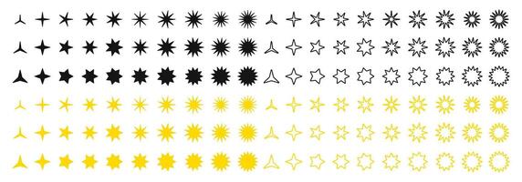 sterren verzameling. ster pictogrammen. reeks van sterren. ster icoon. sterren schijnen sparkles vector