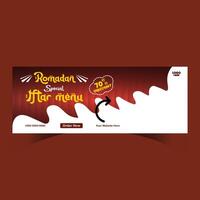 Ramadan voedsel menu post ontwerp en sociaal media banier sjabloon vector