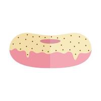 donut met een roze kleur vector