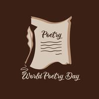 wereld poëzie dag vlak logo evenement bedrijf vector