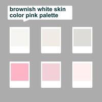 combinatie van bruinig wit huid kleur gemengd met roze palet. licht room huid. perzik en roze kinderen kleur. grijs met beige kleur concept vector