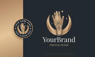 henna tattoo kunst logo ontwerp vector